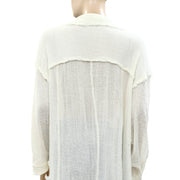 Free People Endless Summer Solid Ivory Midi Tunic Top