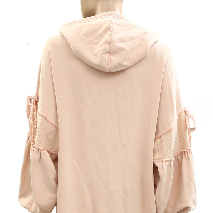 Free People Bow Girl Sweatshirt Hoodie Jacket Top