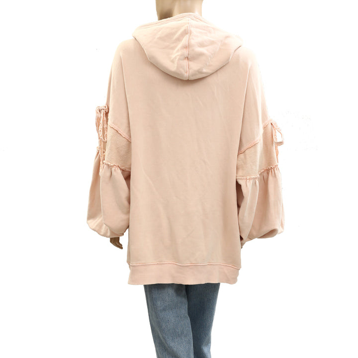 Free People Bow Girl Sweatshirt Hoodie Jacket Top