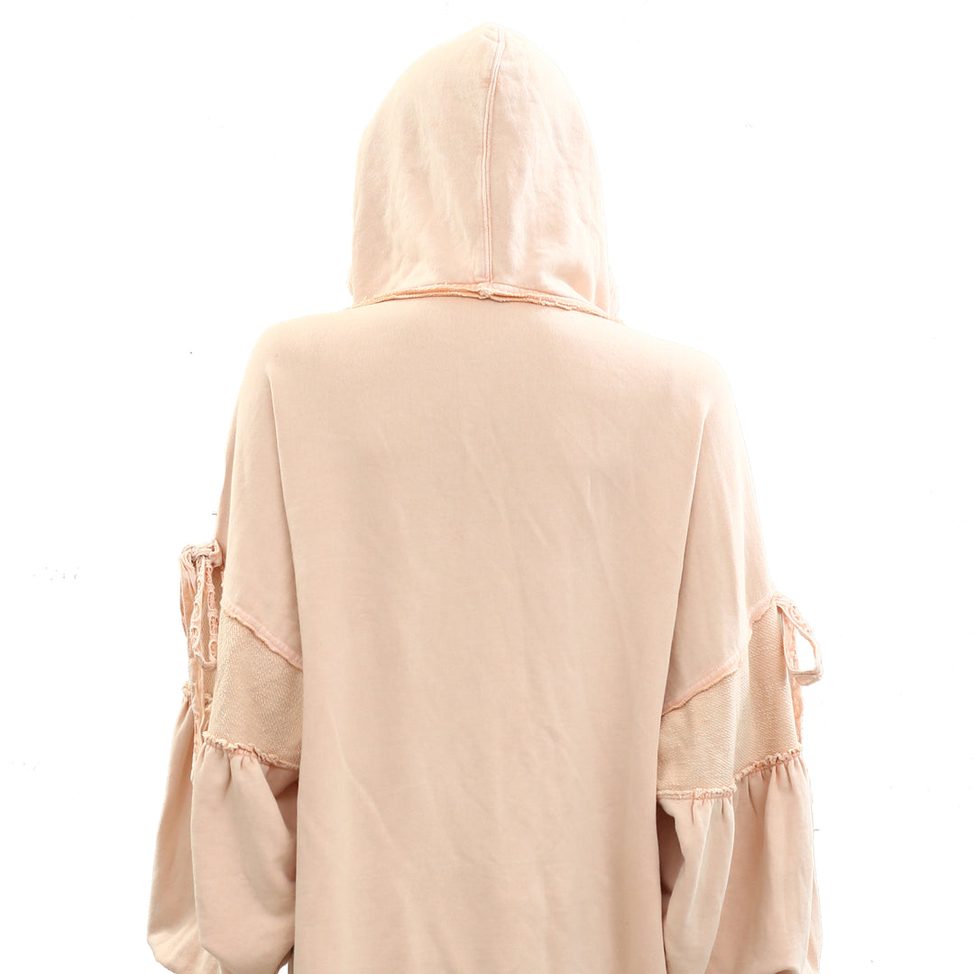 Free People Bow Girl Sweatshirt Hoodie Jacket Top