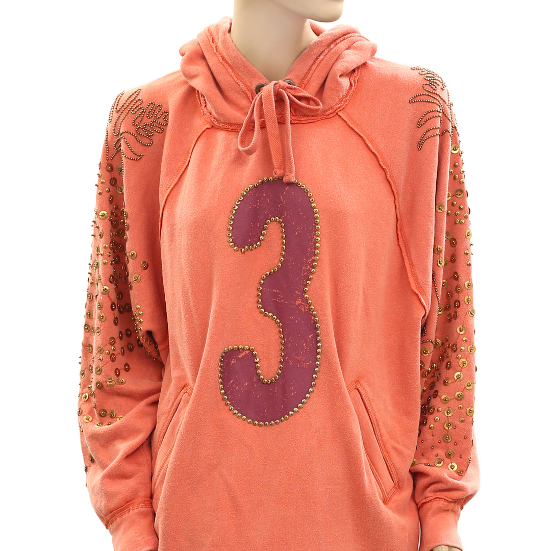 Free People We The Free Sparkle Daze Kango Hoodie Sweatshirt Top