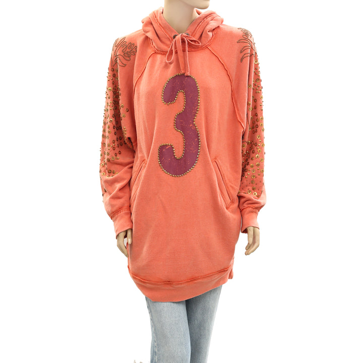 Free People We The Free Sparkle Daze Kango Hoodie Sweatshirt Top