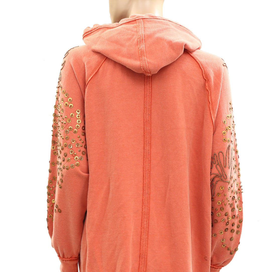 Free People We The Free Sparkle Daze Kango Hoodie Sweatshirt Top