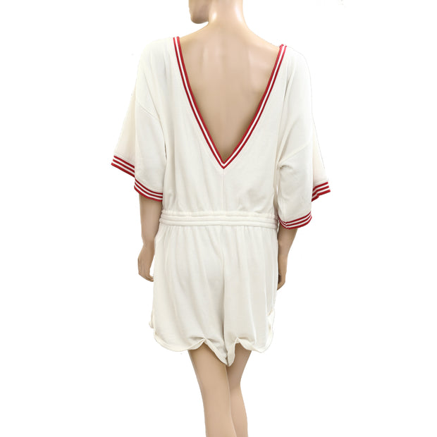 By Anthropologie Short-Sleeve Waffle Knit Romper