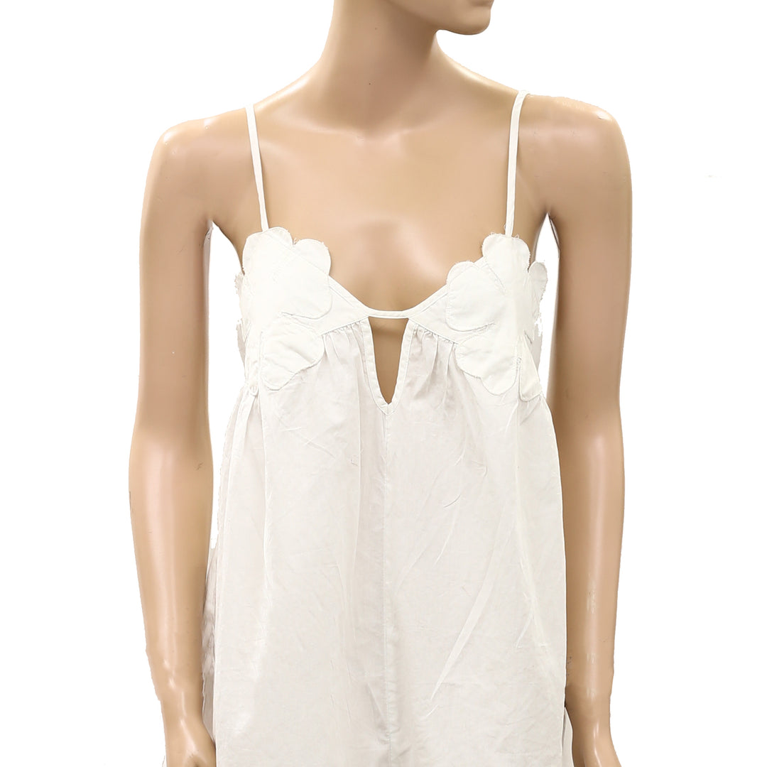 Anthropologie Floral Patchwork Ruffle Sleeveless Romper Dress