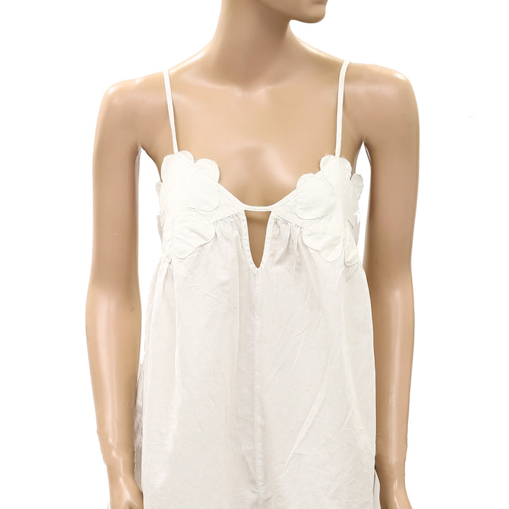 Anthropologie Floral Patchwork Ruffle Sleeveless Romper Dress