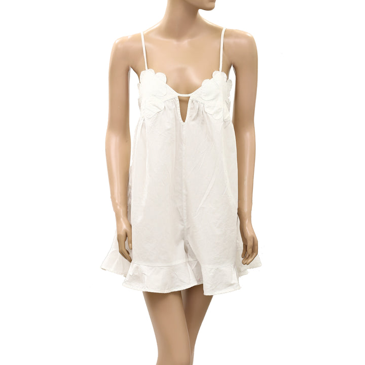Anthropologie Floral Patchwork Ruffle Sleeveless Romper Dress