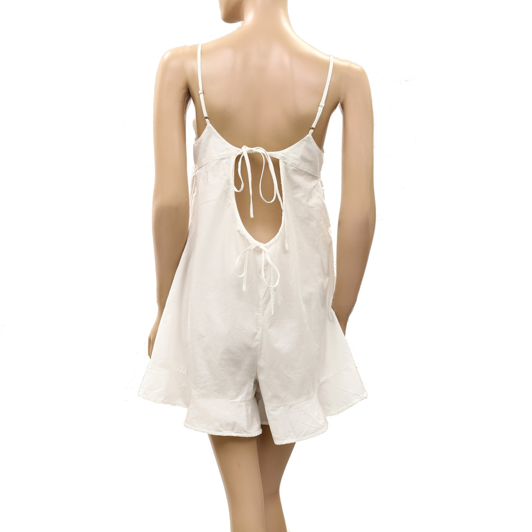 Anthropologie Floral Patchwork Ruffle Sleeveless Romper Dress