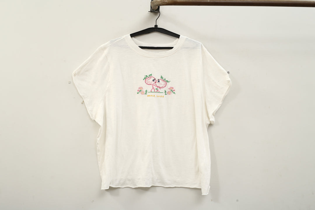 By Anthropologie Maeve Apple Sauce Floral Embroidered Blouse Top