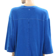 Anthropologie Pilcro 3/4 Sleeve Varsity Tee Tunic Top