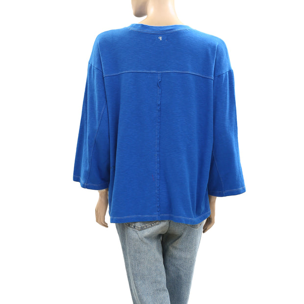 Anthropologie Pilcro 3/4 Sleeve Varsity Tee Tunic Top