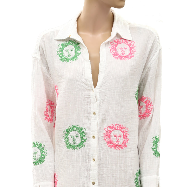 Lilly Pulitzer Kwitney Flower Of Lilly Embroidered Long-Sleeve Cover-Up