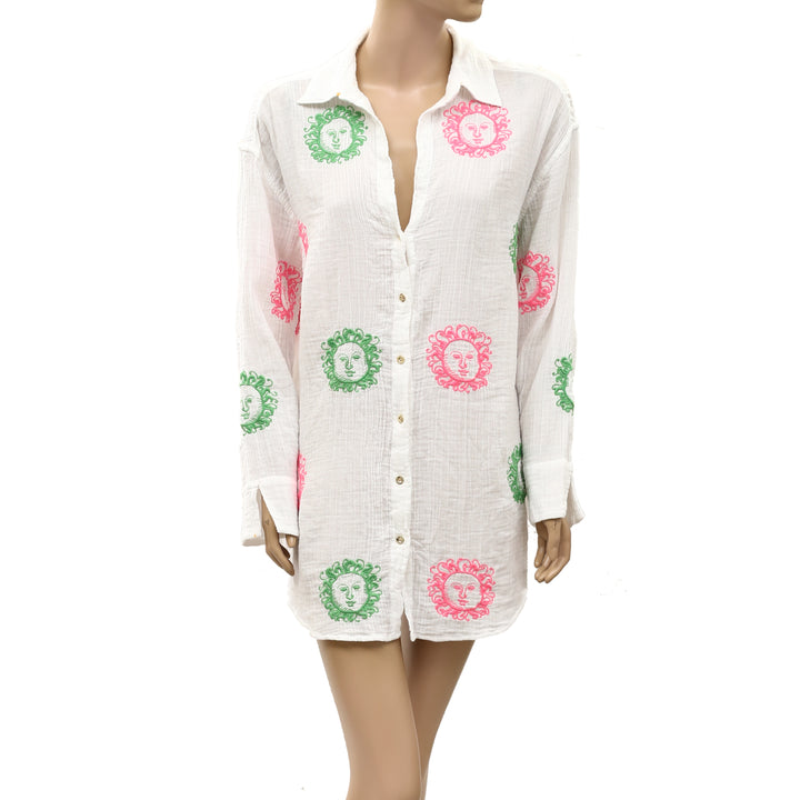 Lilly Pulitzer Kwitney Flower Of Lilly Embroidered Long-Sleeve Cover-Up