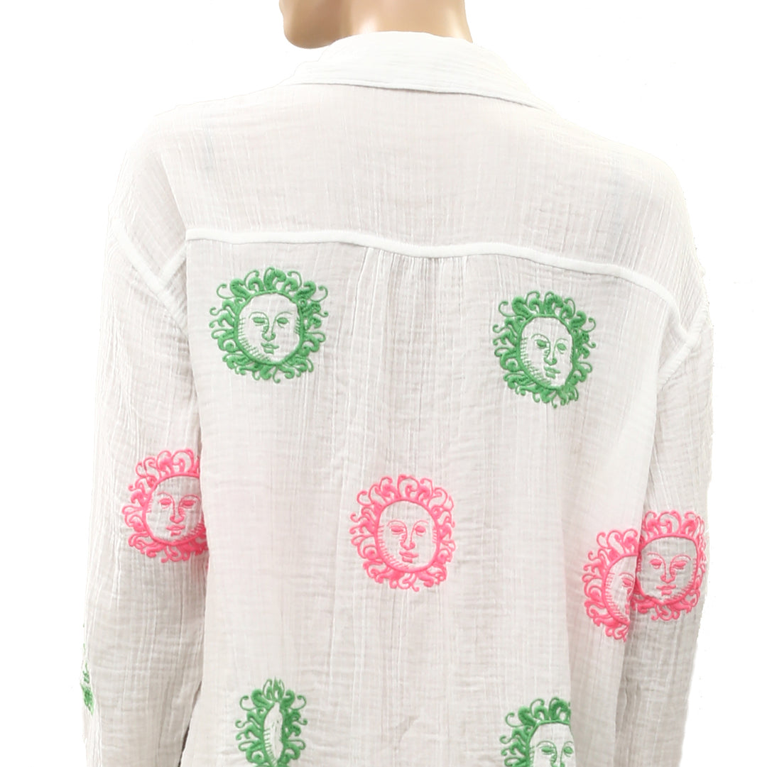 Lilly Pulitzer Kwitney Flower Of Lilly Embroidered Long-Sleeve Cover-Up