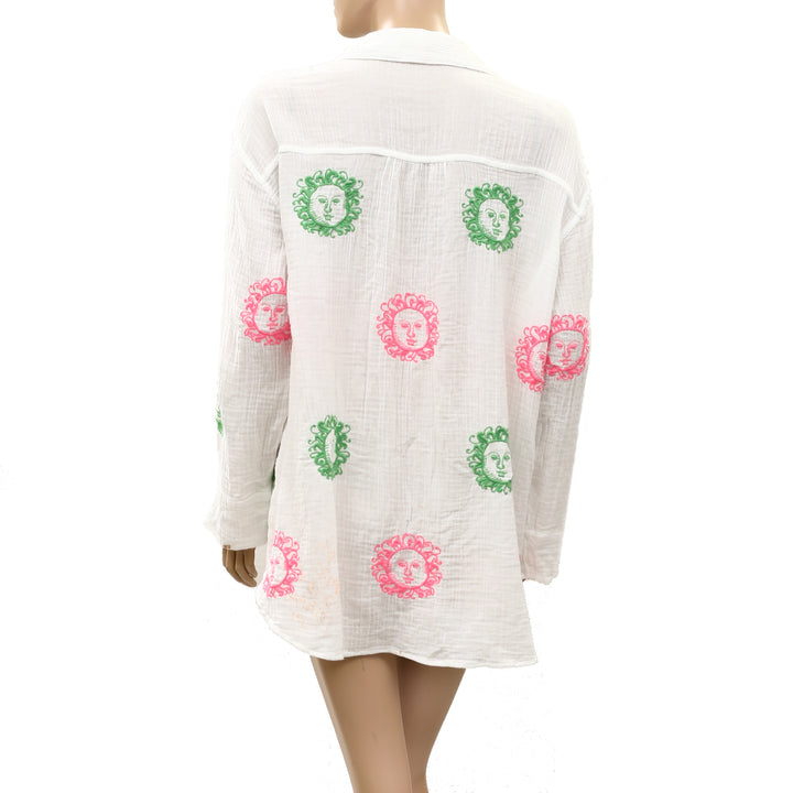 Lilly Pulitzer Kwitney Flower Of Lilly Embroidered Long-Sleeve Cover-Up