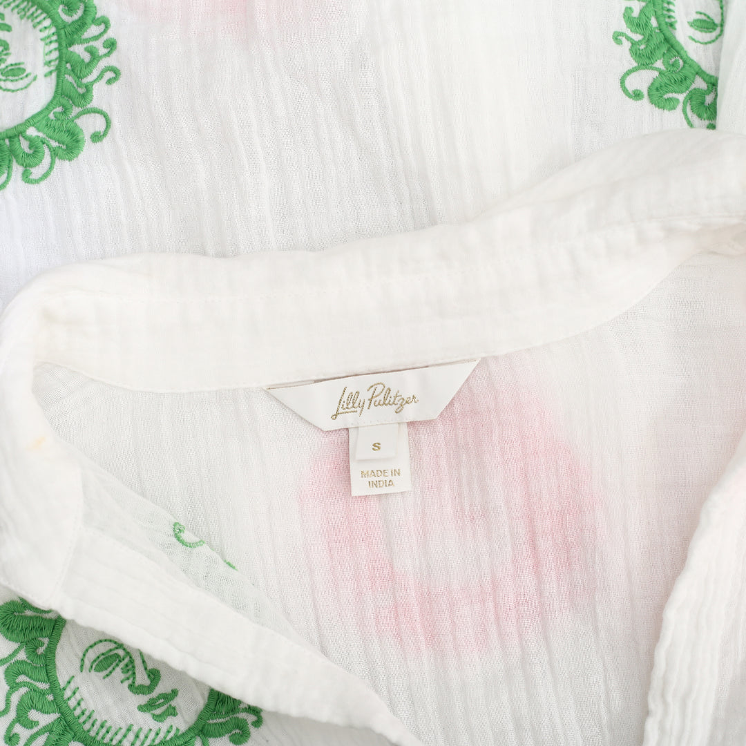 Lilly Pulitzer Kwitney Flower Of Lilly Embroidered Long-Sleeve Cover-Up