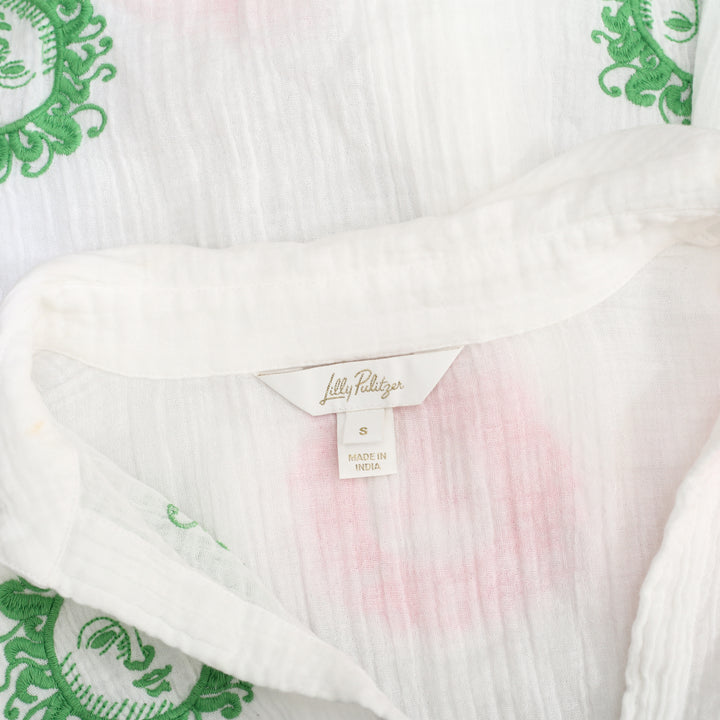 Lilly Pulitzer Kwitney Flower Of Lilly Embroidered Long-Sleeve Cover-Up
