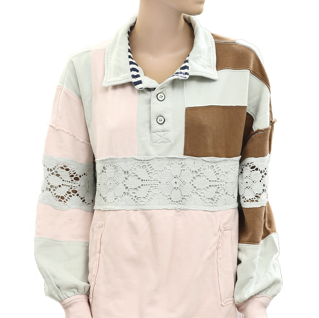 Free People We The Free American Dream Polo Pullover Top