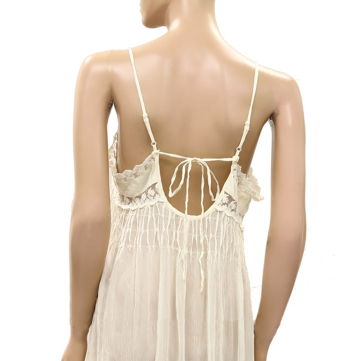 Anthropologie LyreBird Pleated Chiffon Midi Slip Dress