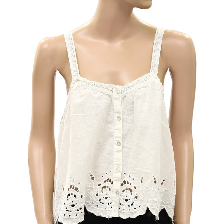 By Anthropologie Scallop-Trim Lace Tank Top