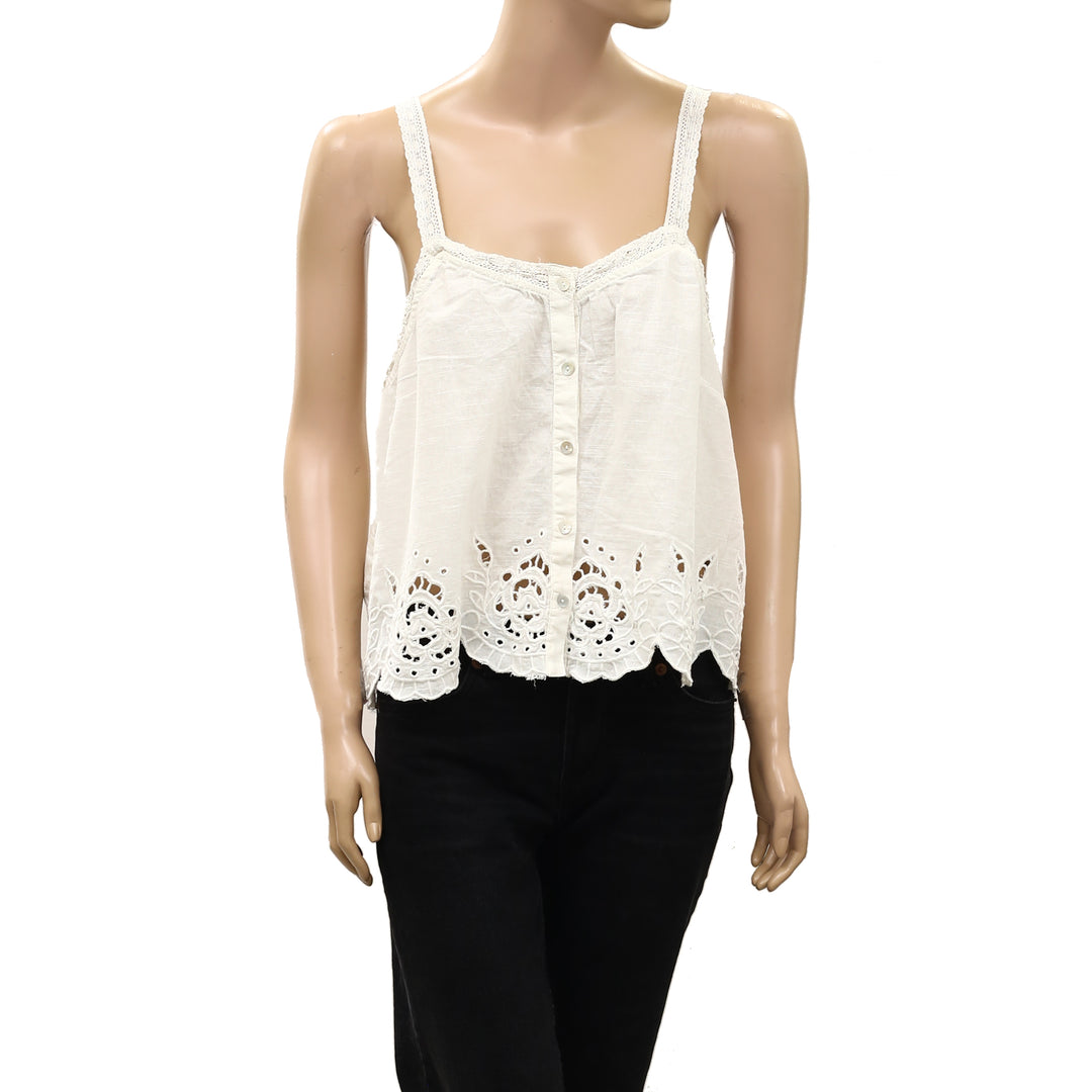 By Anthropologie Scallop-Trim Lace Tank Top