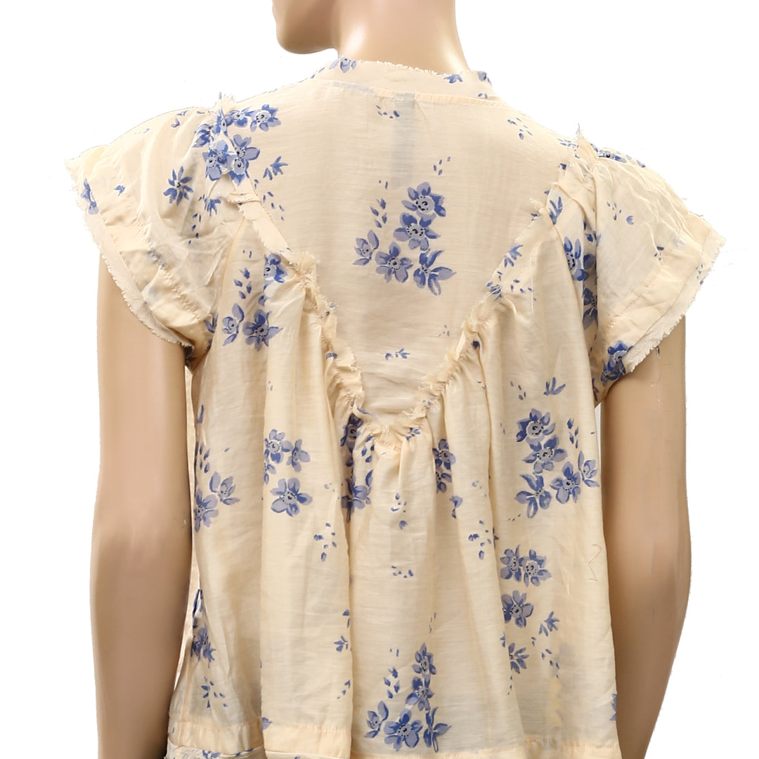 By Anthropologie Smocked Yoke Blouse Top