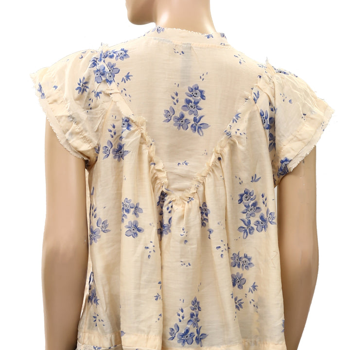 By Anthropologie Smocked Yoke Blouse Top