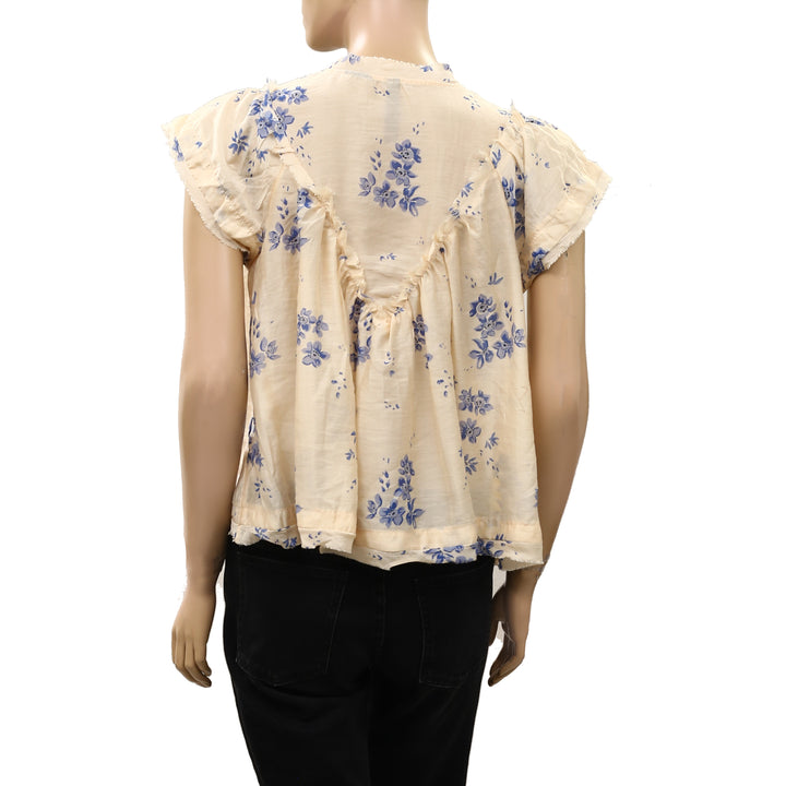 By Anthropologie Smocked Yoke Blouse Top