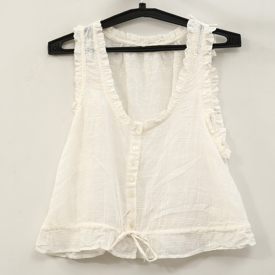 By Anthropologie Sleeveless Mixed Lace Tank Top