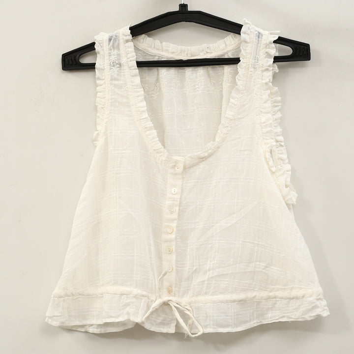 By Anthropologie Sleeveless Mixed Lace Tank Top