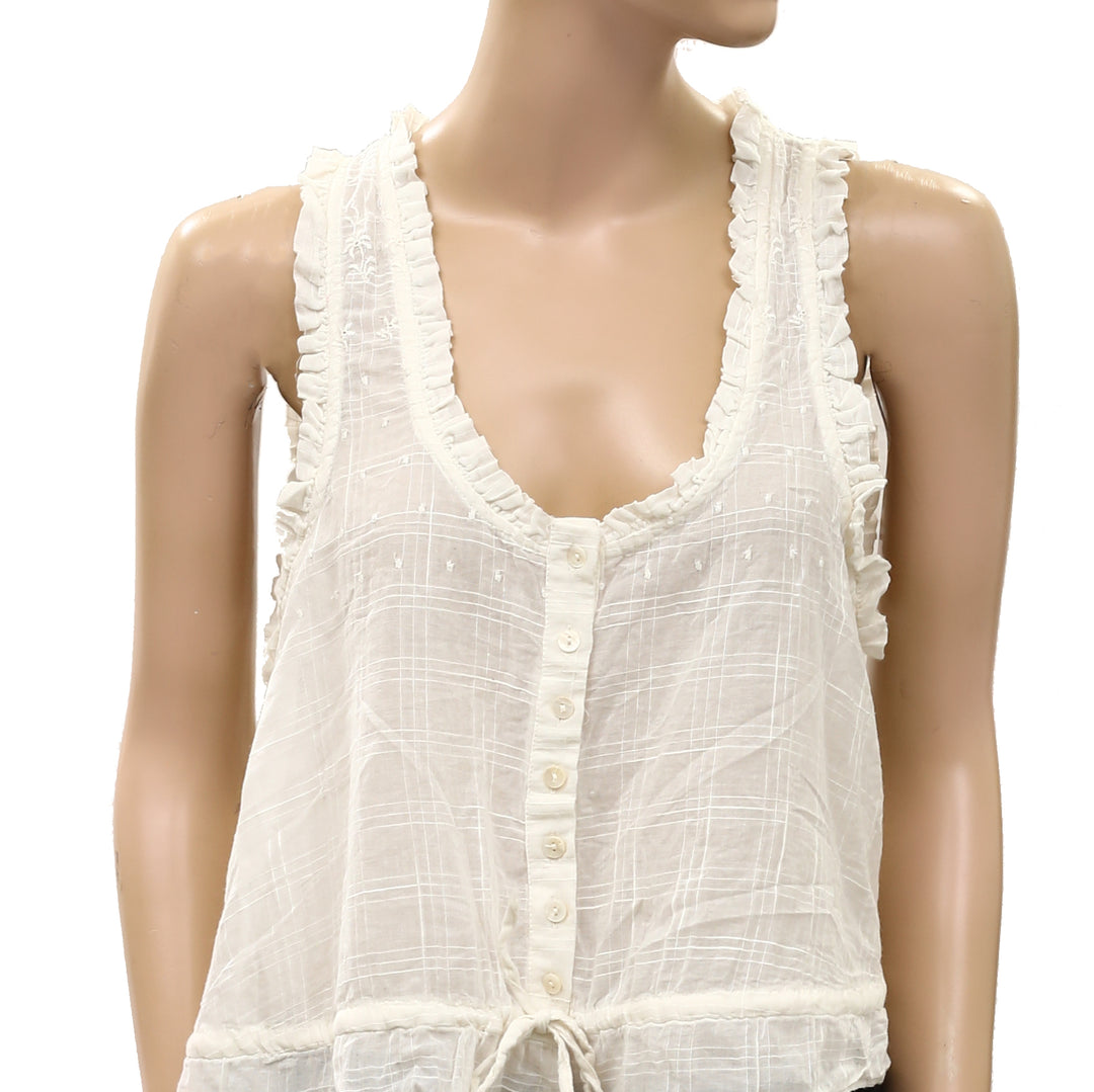 By Anthropologie Sleeveless Mixed Lace Tank Top