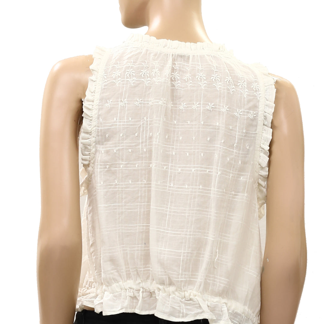 By Anthropologie Sleeveless Mixed Lace Tank Top