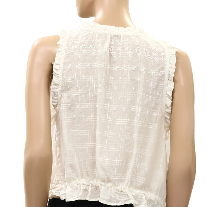 By Anthropologie Sleeveless Mixed Lace Tank Top
