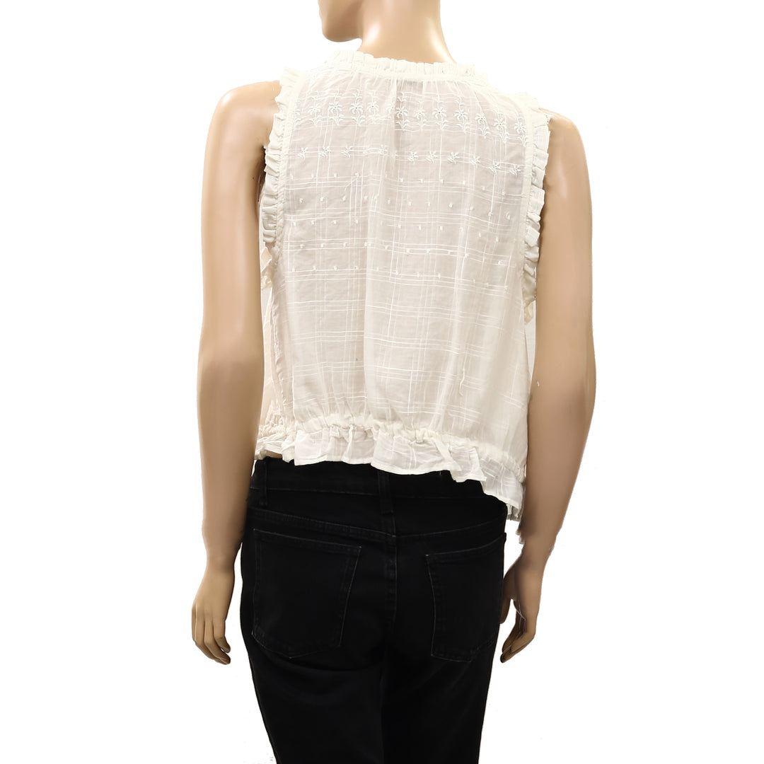 By Anthropologie Sleeveless Mixed Lace Tank Top