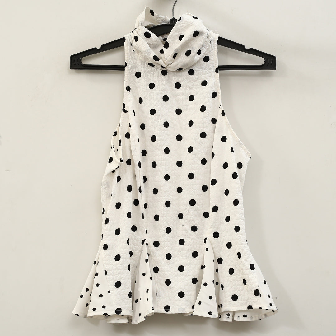 Anthropologie Maeve High-Neck Peplum Sleeveless Tank Top