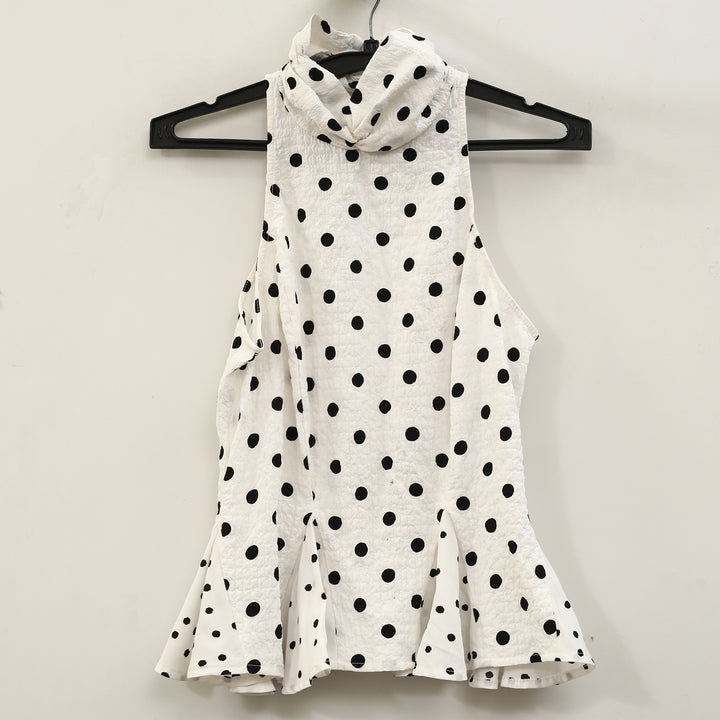 Anthropologie Maeve High-Neck Peplum Sleeveless Tank Top