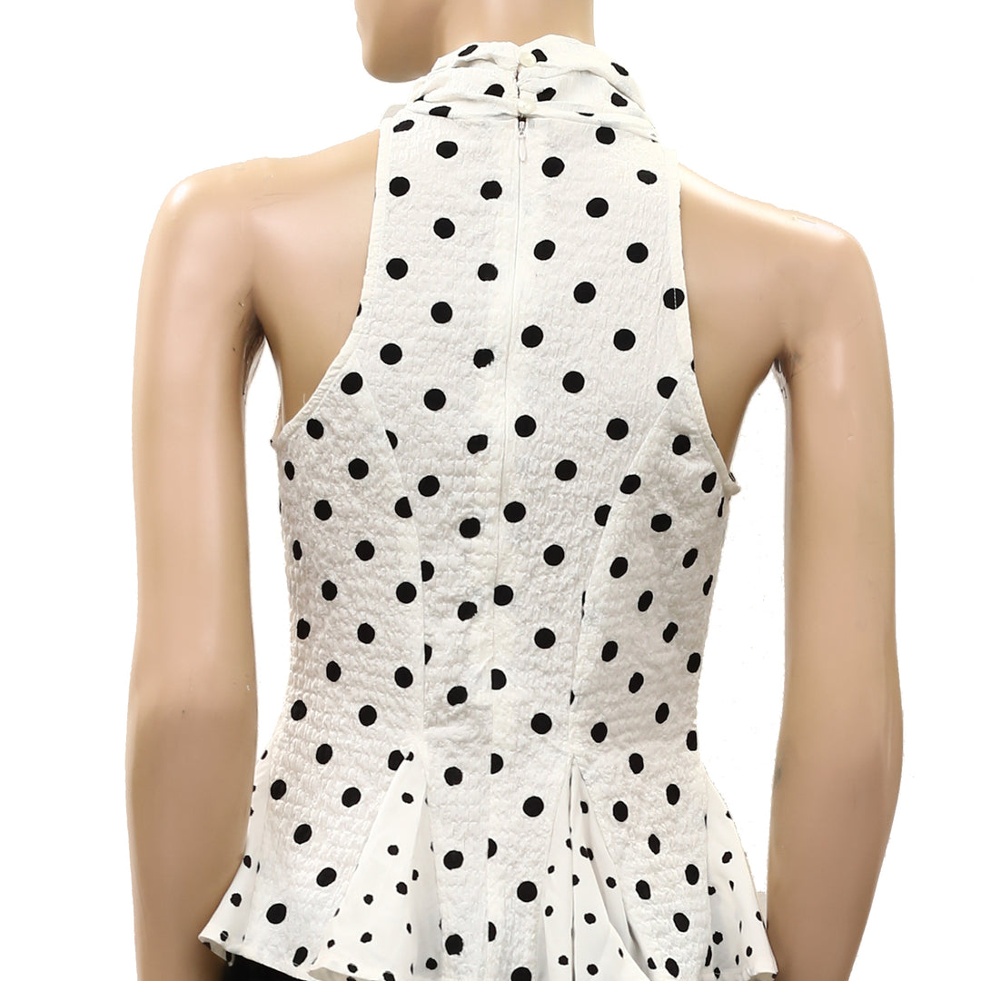 Anthropologie Maeve High-Neck Peplum Sleeveless Tank Top