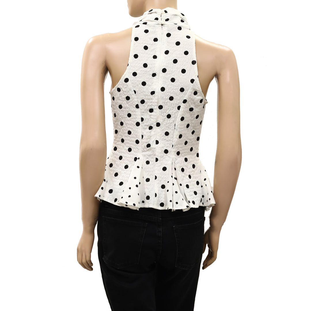 Anthropologie Maeve High-Neck Peplum Sleeveless Tank Top
