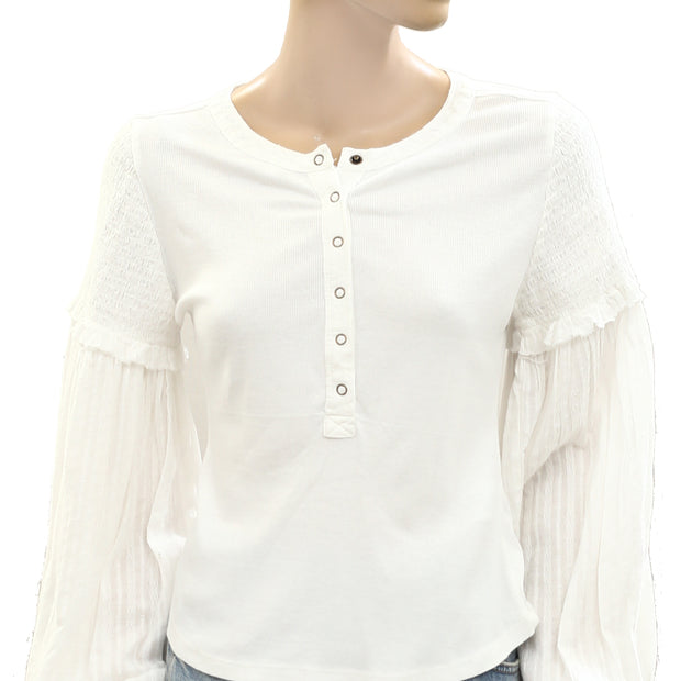 Pilcro Anthropologie The Andie Ribbed Henley Top