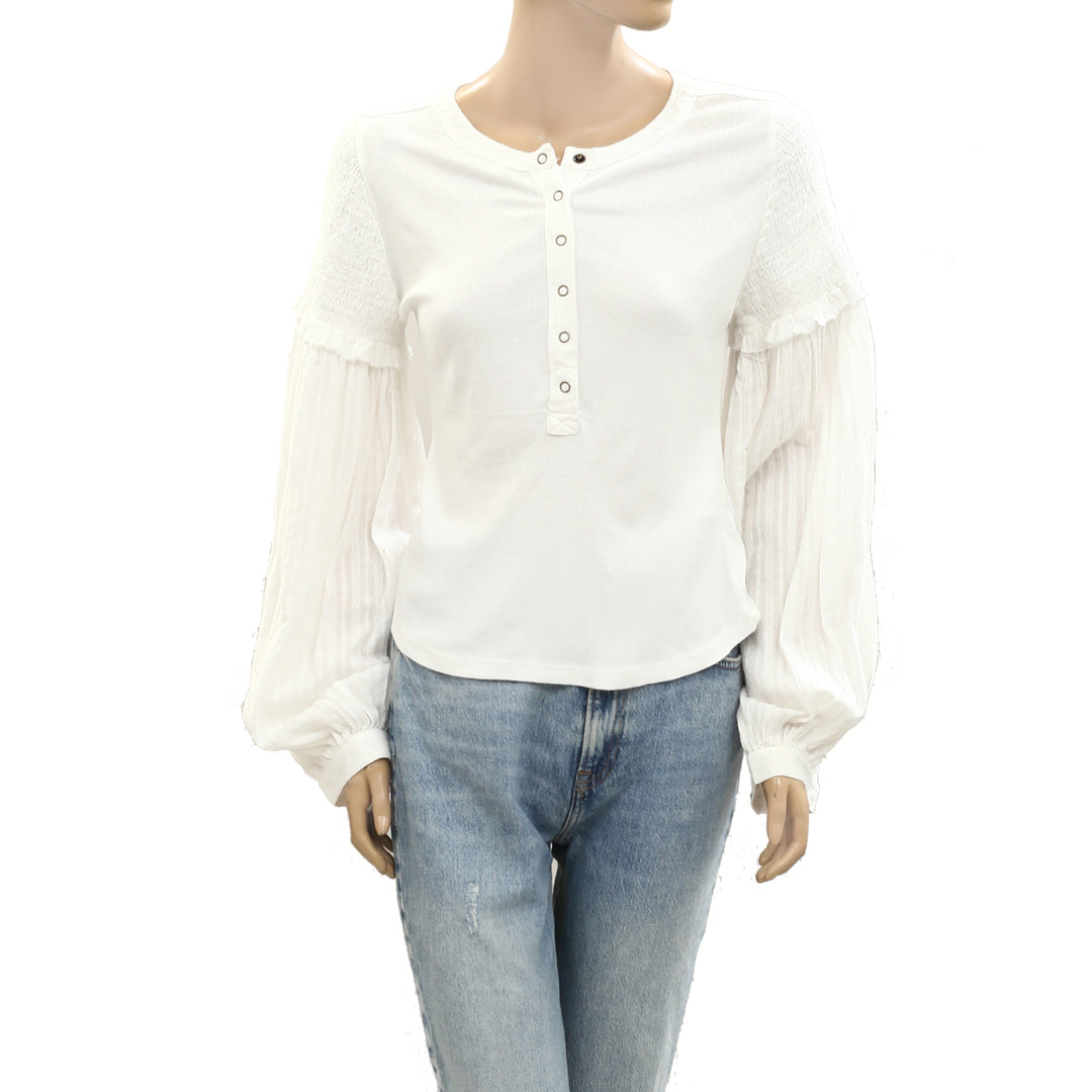 Pilcro Anthropologie The Andie Ribbed Henley Top