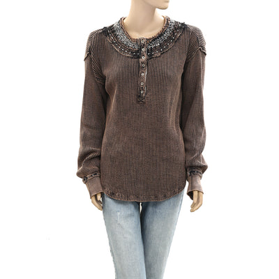 Free People We The Free Holly Henley Tunic Thermal Top