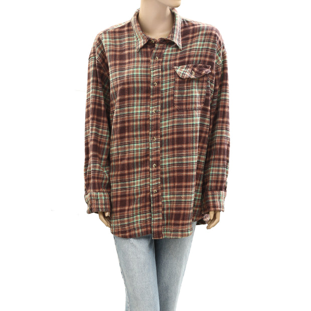 BDG Urban Outfitters Dani Flannel Shirt Tunic Top