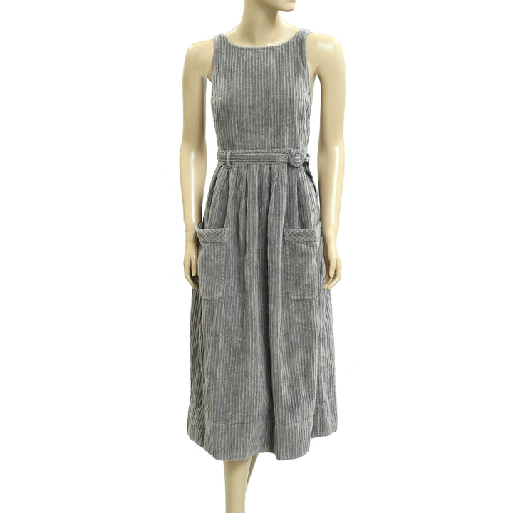 Free People The Other Side Corduroy Midi Dress