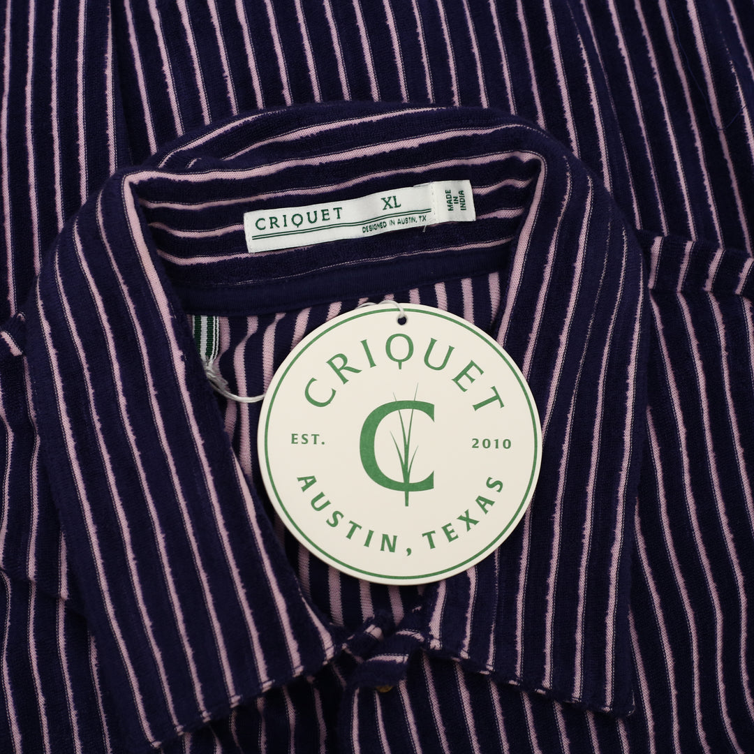 Criquet Terrycloth Striped Buttondown Men's Shirt