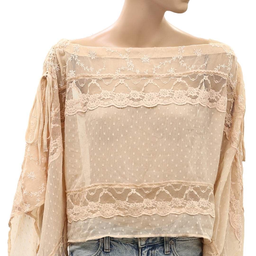 Free People Sofia Cape Blouse Top
