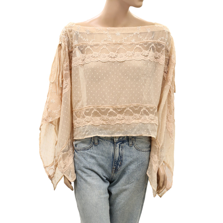 Free People Sofia Cape Blouse Top