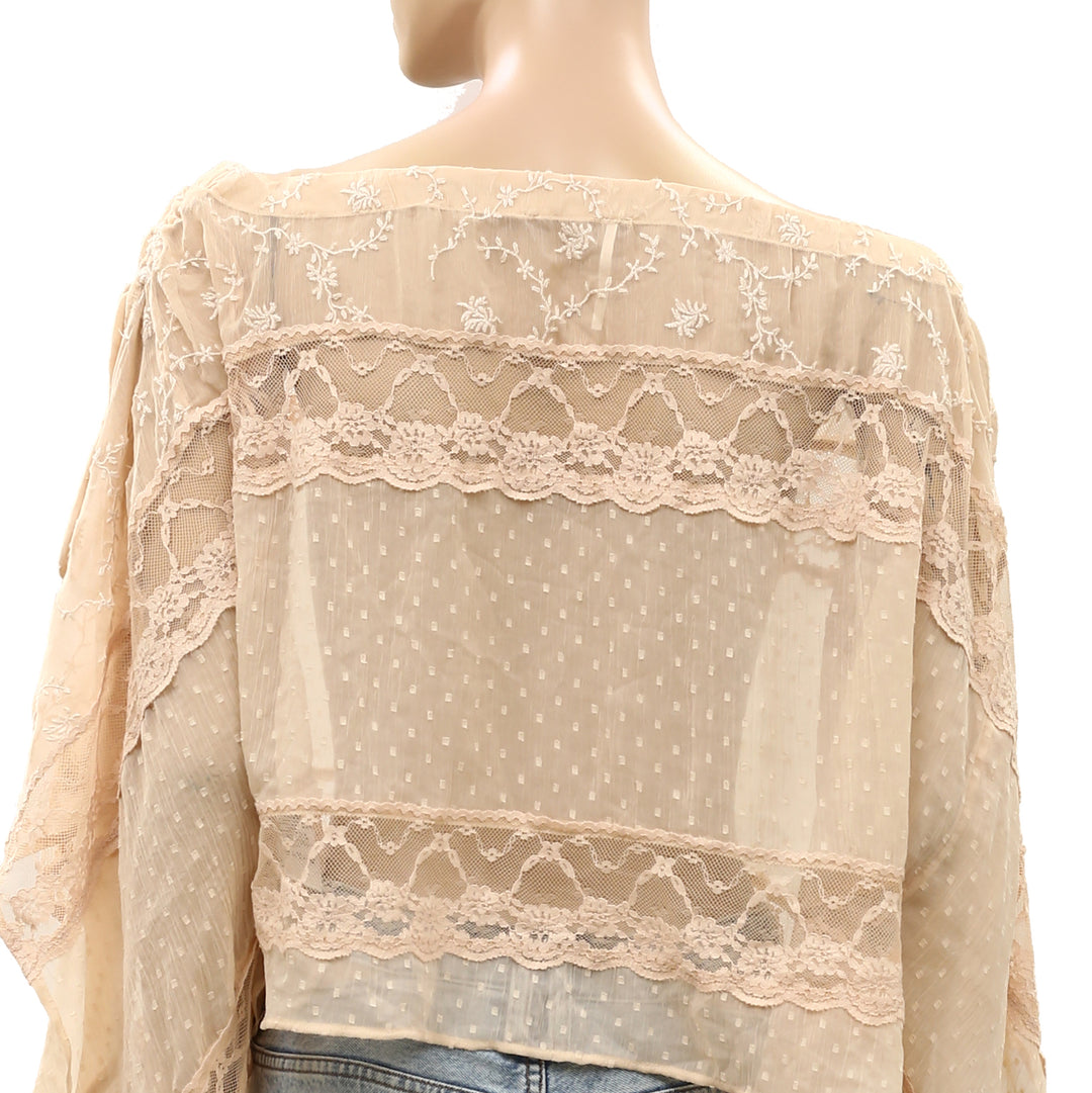 Free People Sofia Cape Blouse Top
