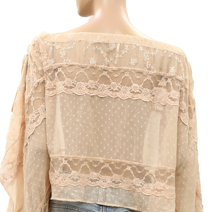 Free People Sofia Cape Blouse Top