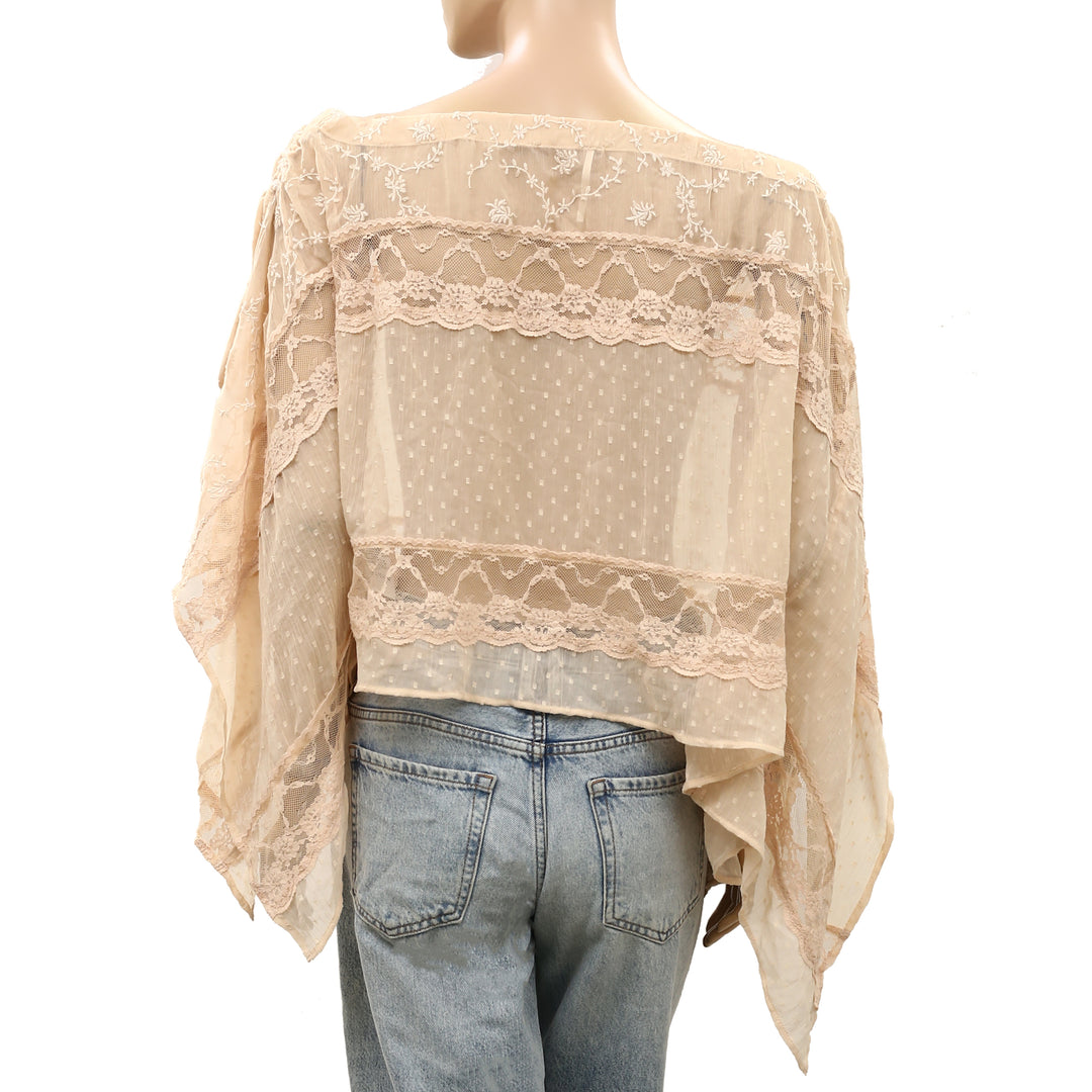 Free People Sofia Cape Blouse Top