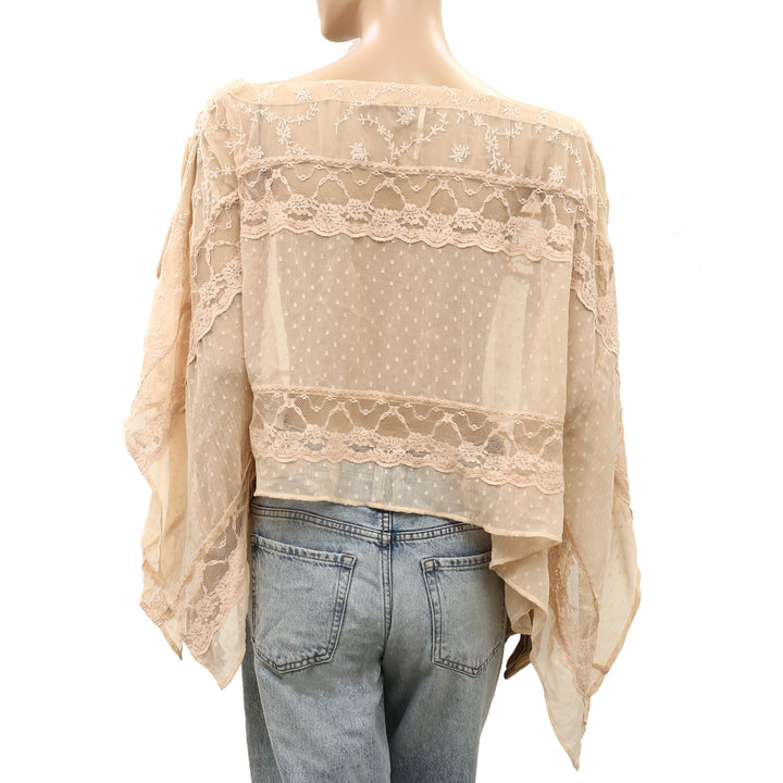 Free People Sofia Cape Blouse Top